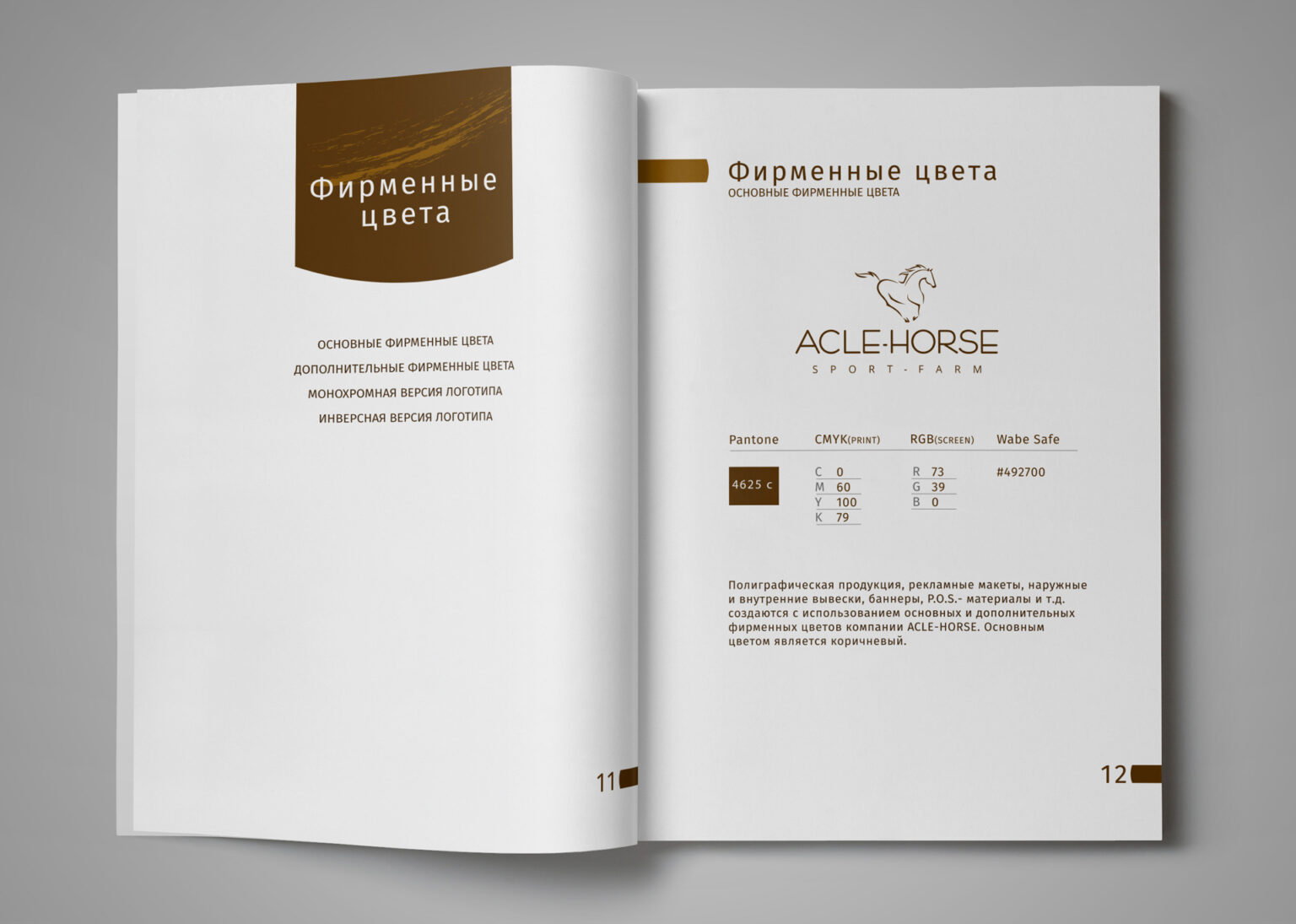 розробка логотипу, фірмового стилю, бренд бука для компанії Acle Horce