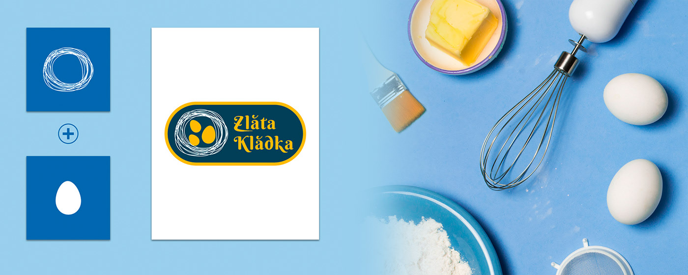 розробка логотипу яйця Zlata Kladka, GBS, Рішення для брендів